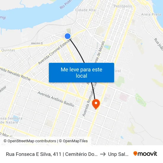 Rua Fonseca E Silva, 411 | Cemitério Do Alecrim - Plataforma Zona Norte to Unp Salgado Filho map