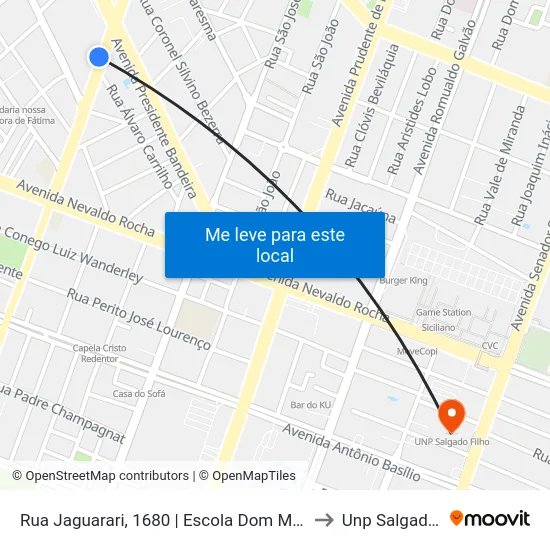 Rua Jaguarari, 1680 | Escola Dom Marcolino Dantas to Unp Salgado Filho map