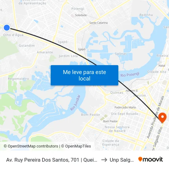 Av. Ruy Pereira Dos Santos, 701 | Queiroz Atacadão São Gonçalo to Unp Salgado Filho map