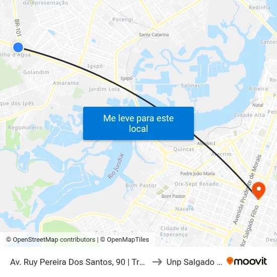 Av. Ruy Pereira Dos Santos, 90 | Trevo Br-101 to Unp Salgado Filho map