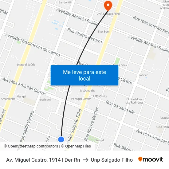 Av. Miguel Castro, 1914 | Der-Rn to Unp Salgado Filho map