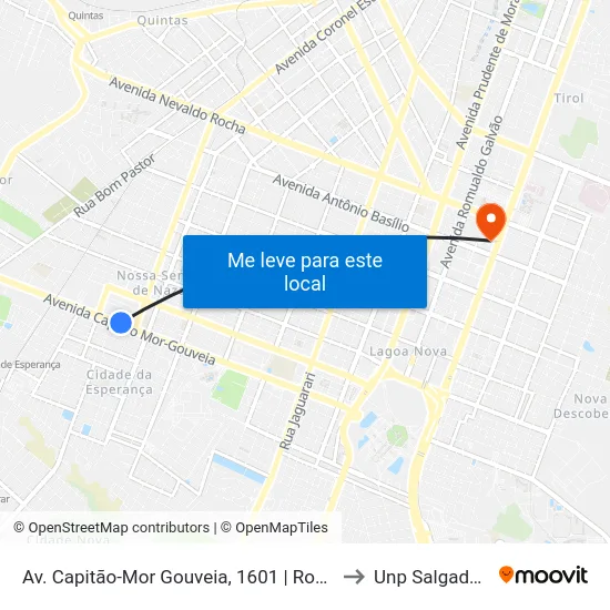 Av. Capitão-Mor Gouveia, 1601 | Rodoviária Nova to Unp Salgado Filho map