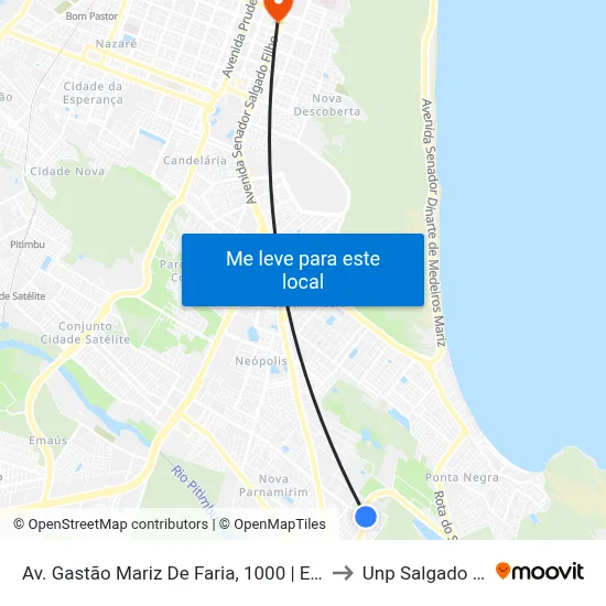 Av. Gastão Mariz De Faria, 1000 | Eucaliptos to Unp Salgado Filho map