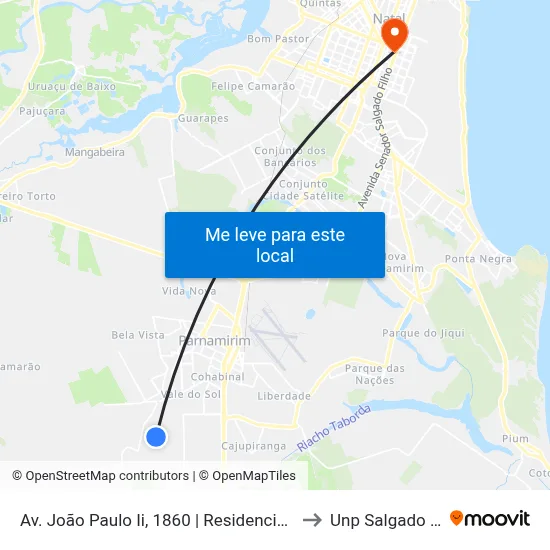 Av. João Paulo Ii, 1860 | Residencial Oceania to Unp Salgado Filho map