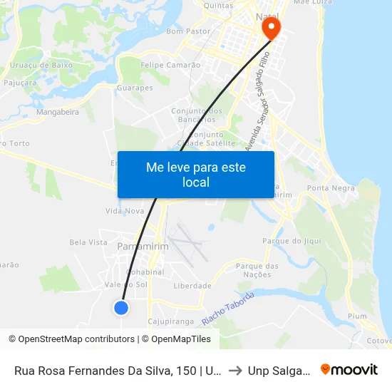 Rua Rosa Fernandes Da Silva, 150 | Upa Nova Esperança to Unp Salgado Filho map