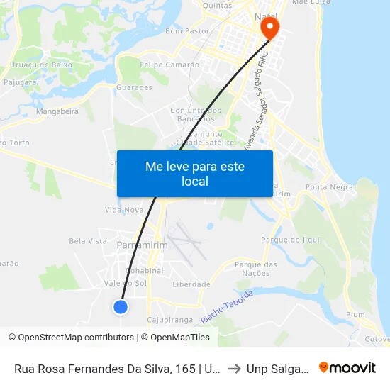 Rua Rosa Fernandes Da Silva, 165 | Upa Nova Esperança to Unp Salgado Filho map