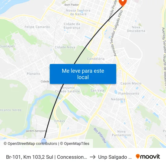 Br-101, Km 103,2 Sul | Concessionária Daf to Unp Salgado Filho map
