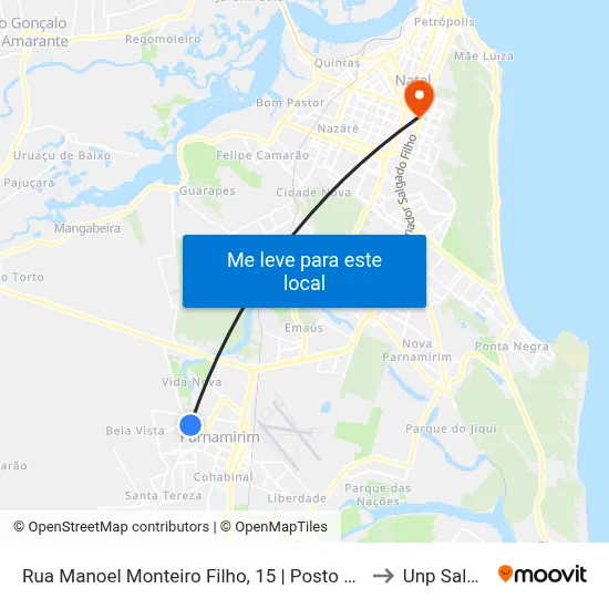 Rua Manoel Monteiro Filho, 15 | Posto De Saúde De Passagem De Areia to Unp Salgado Filho map