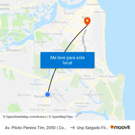 Av. Piloto Pereira Tim, 2050 | Comjol to Unp Salgado Filho map