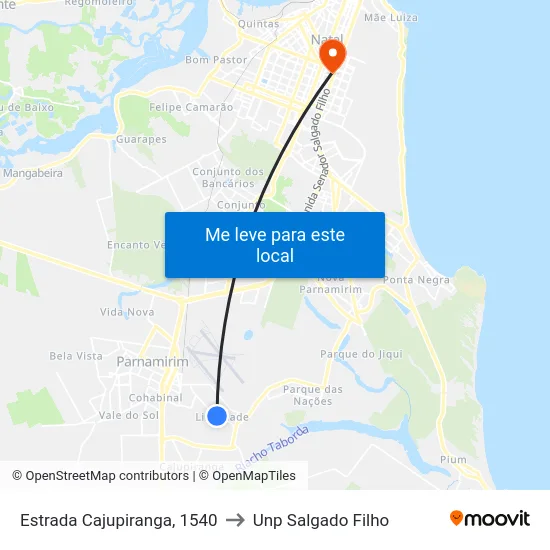 Estrada Cajupiranga, 1540 to Unp Salgado Filho map