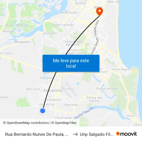 Rua Bernardo Nunes De Paula, 350 to Unp Salgado Filho map
