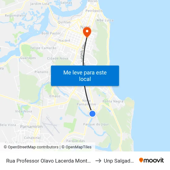 Rua Professor Olavo Lacerda Montenegro, 9201 to Unp Salgado Filho map