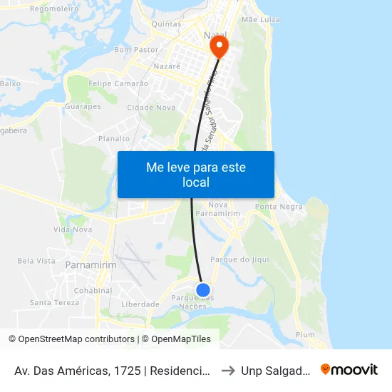 Av. Das Américas, 1725 | Residencial Green Club I to Unp Salgado Filho map