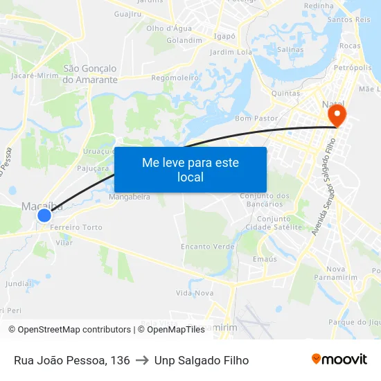 Rua João Pessoa, 136 to Unp Salgado Filho map