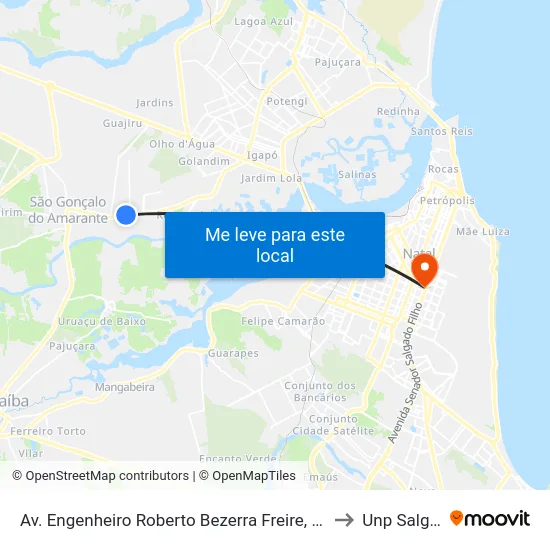 Av. Engenheiro Roberto Bezerra Freire, 172 | Santo Antônio Do Potengi to Unp Salgado Filho map
