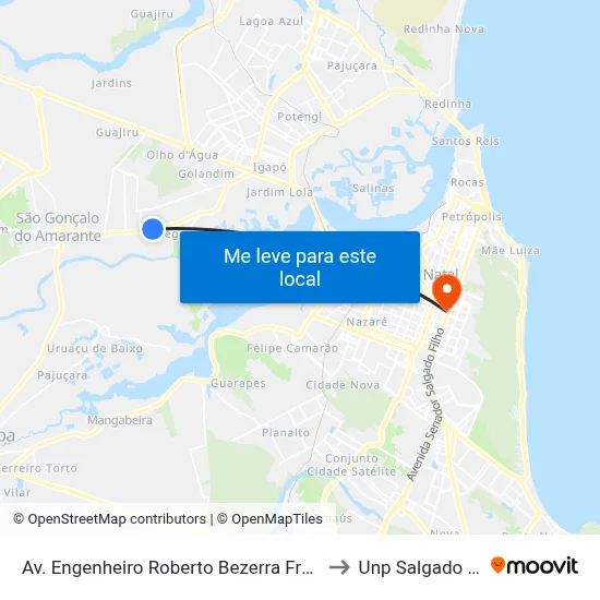 Av. Engenheiro Roberto Bezerra Freire, 1020 to Unp Salgado Filho map