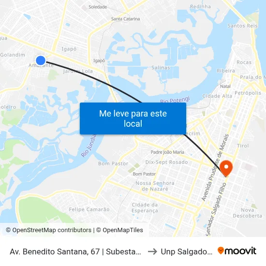 Av. Benedito Santana, 67 | Subestação Cosern to Unp Salgado Filho map