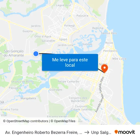 Av. Engenheiro Roberto Bezerra Freire, 1017 | Posto Santo Antônio to Unp Salgado Filho map