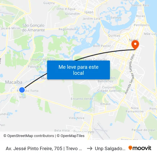 Av. Jessé Pinto Freire, 705 | Trevo De Macaíba to Unp Salgado Filho map