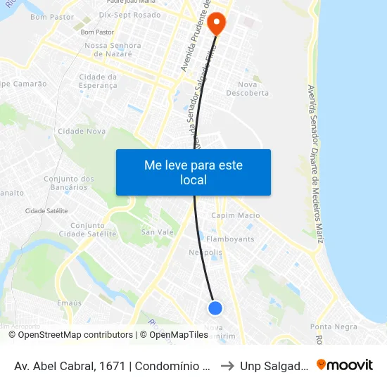 Av. Abel Cabral, 1671 | Cond. Jardim Arco-Íris to Unp Salgado Filho map
