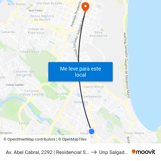 Av. Abel Cabral, 2292 | Residencial Spazio Nimbus to Unp Salgado Filho map