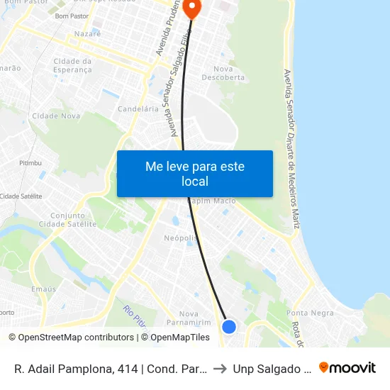 R. Adail Pamplona, 414 | Cond. Park Towers to Unp Salgado Filho map