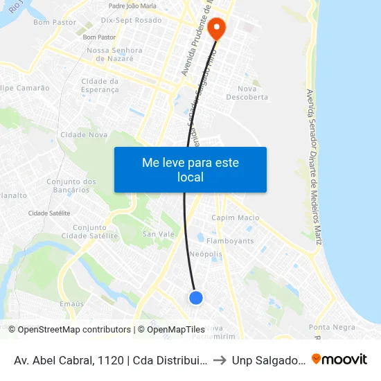 Av. Abel Cabral, 1120 | Cda Distribuidora / Selfit to Unp Salgado Filho map
