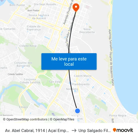 Av. Abel Cabral, 1914 | Açaí Empório to Unp Salgado Filho map