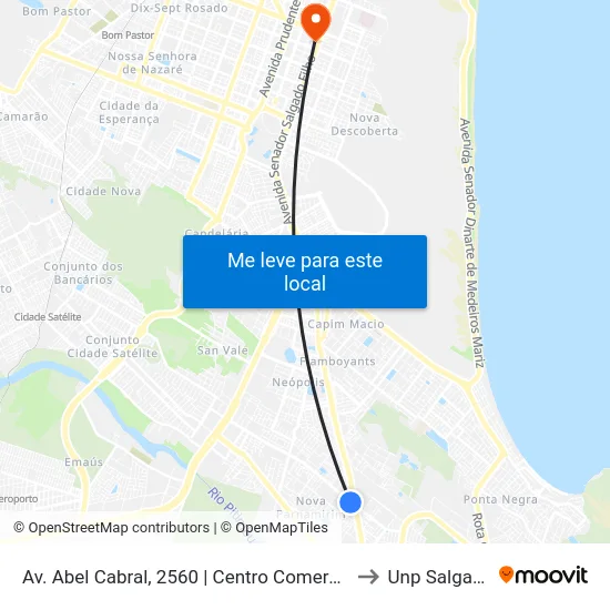 Av. Abel Cabral, 2560 | Centro Comercial Brenda Honorato to Unp Salgado Filho map