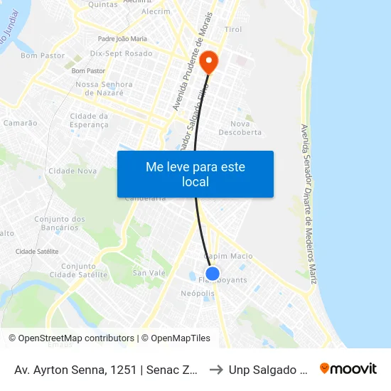 Av. Ayrton Senna, 1251 | Senac Zona Sul to Unp Salgado Filho map