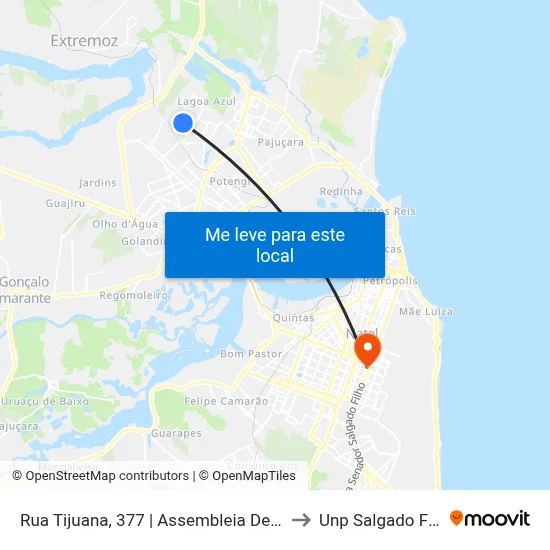Rua Tijuana, 377 | Assembleia De Deus to Unp Salgado Filho map