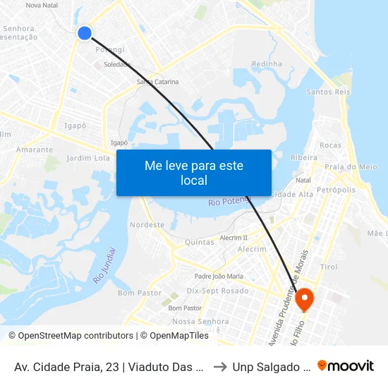 Av. Cidade Praia, 23 | Viaduto Das Fronteiras to Unp Salgado Filho map