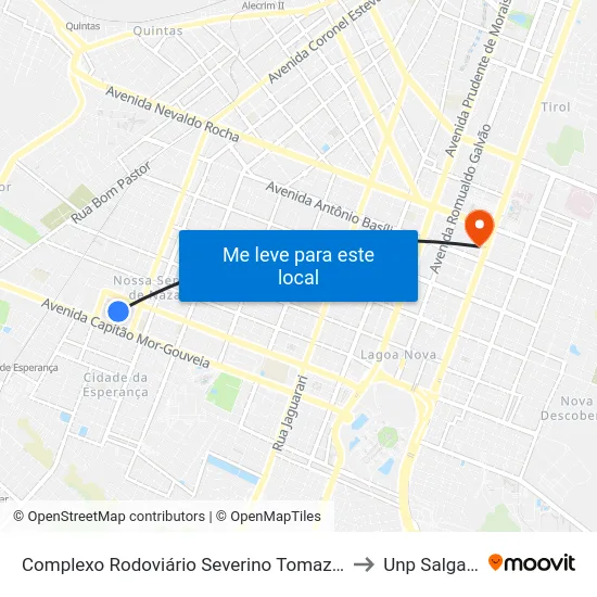 Complexo Rodoviário Severino Tomaz Da Silveira | Embarque to Unp Salgado Filho map