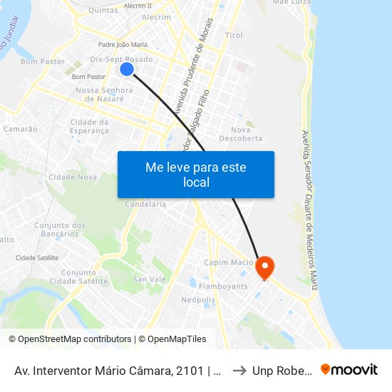 Av. Interventor Mário Câmara, 2101 | Dankar Centro Automotivo to Unp Roberto Freire map