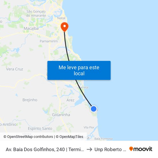 Av. Baía Dos Golfinhos, 240 | Terminal De Pipa to Unp Roberto Freire map