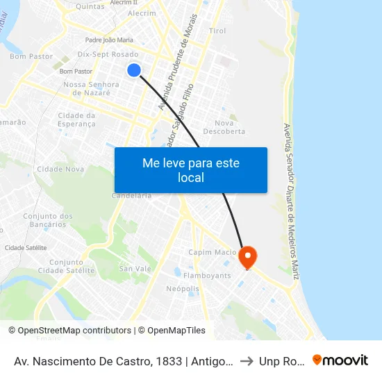 Av. Nascimento De Castro, 1833 | Antigo Depósito Do Armazém Pará - Sentido Alecrim to Unp Roberto Freire map