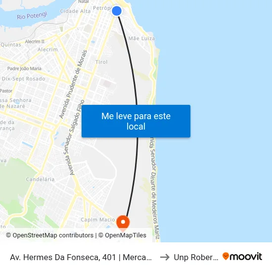 Av. Hermes Da Fonseca, 401 | Mercado Público De Petrópolis to Unp Roberto Freire map