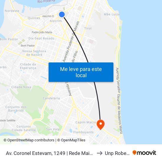Av. Coronel Estevam, 1249 | Rede Mais Alecrim / Sousa Máquinas to Unp Roberto Freire map