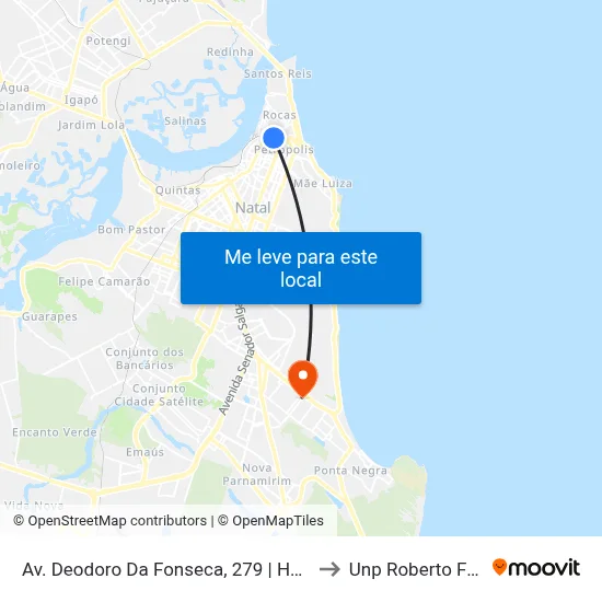 Av. Deodoro Da Fonseca, 279 | Hemolab to Unp Roberto Freire map