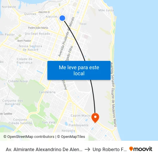 Av. Almirante Alexandrino De Alencar, 691 to Unp Roberto Freire map