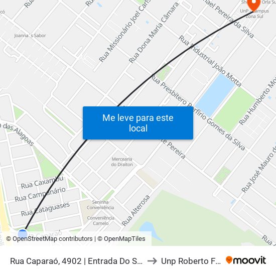 Rua Caparaó, 4902 | Entrada Do Serrambi to Unp Roberto Freire map