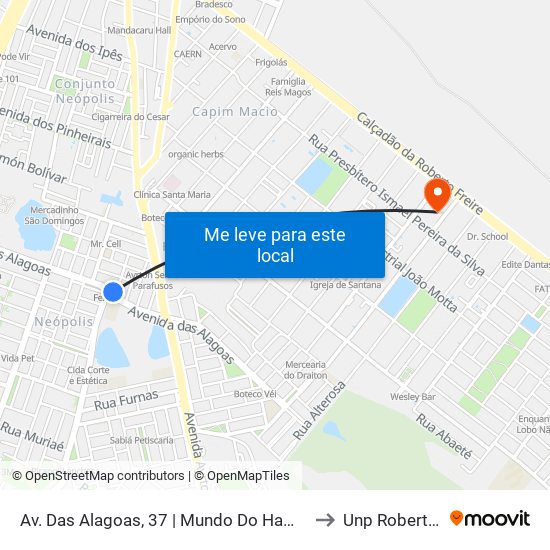 Av. Das Alagoas, 37 | Mundo Do Hamburguer/Rotatória to Unp Roberto Freire map