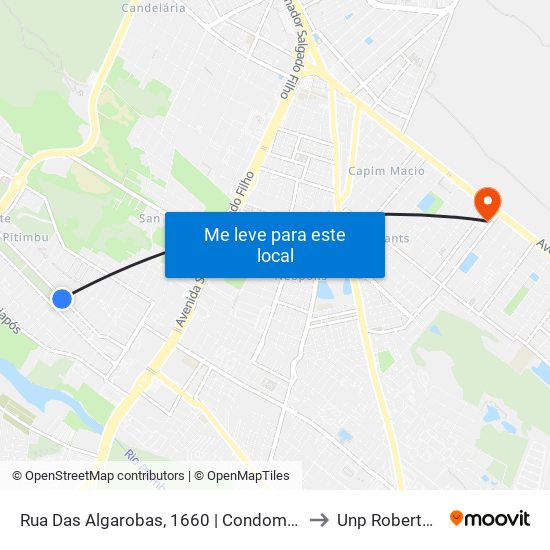 Rua Das Algarobas, 1660 | Condomínio Burle Marx to Unp Roberto Freire map