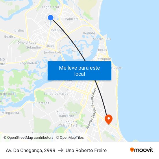 Av. Da Chegança, 2999 to Unp Roberto Freire map