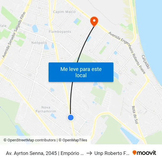 Av. Ayrton Senna, 2045 | Empório Do Pão to Unp Roberto Freire map