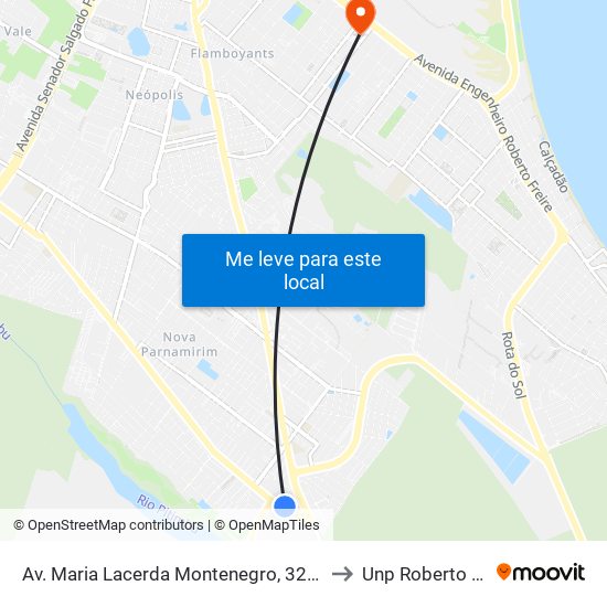 Av. Maria Lacerda Montenegro, 3285 | Burnfit to Unp Roberto Freire map