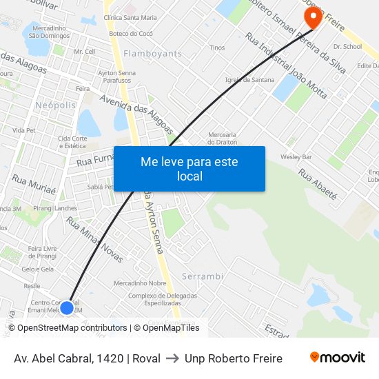 Av. Abel Cabral, 1420 | Roval to Unp Roberto Freire map