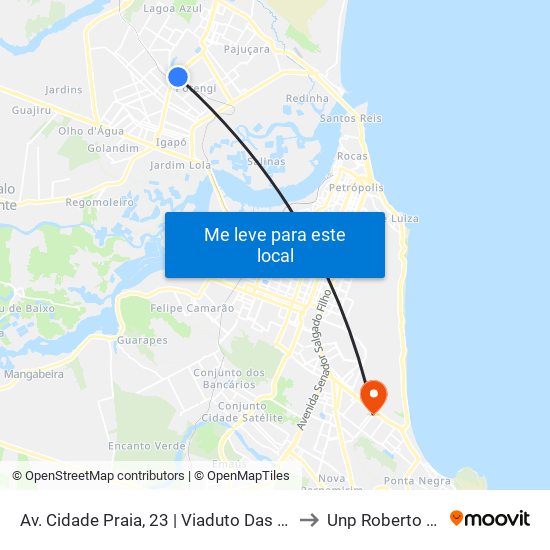 Av. Cidade Praia, 23 | Viaduto Das Fronteiras to Unp Roberto Freire map