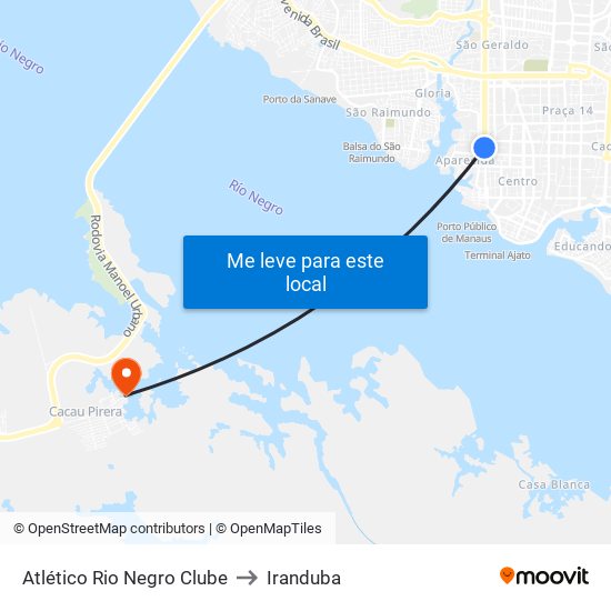 Atlético Rio Negro Clube to Iranduba map