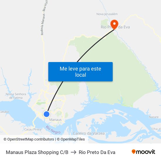 Manaus Plaza Shopping C/B to Rio Preto Da Eva map
